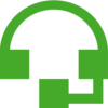 Green icon of a headset