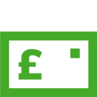 Envelope with a pound sign and stamp on it