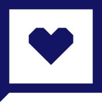Speech box with heart icon