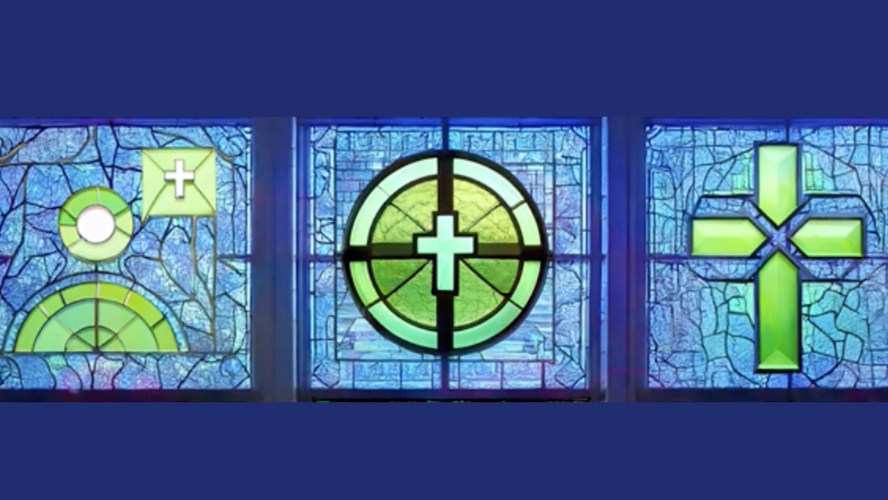 Stained Glass with CAP Values Christ Centred Cross