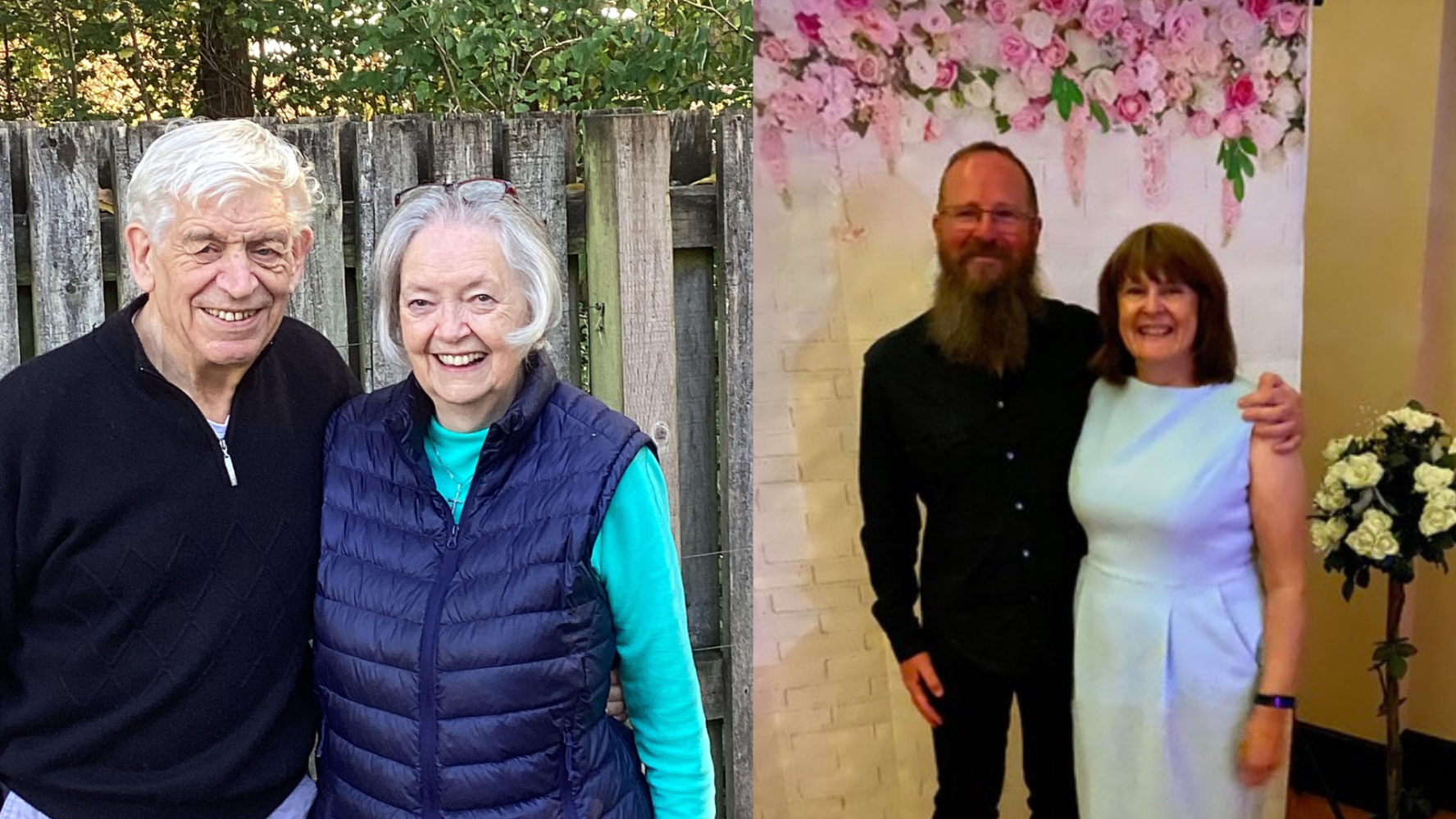 On the left is money coach Alan and his wife, and on the right is Geoff, also a money coach, with his wife. They both run money coaching as couples together in their local churches.