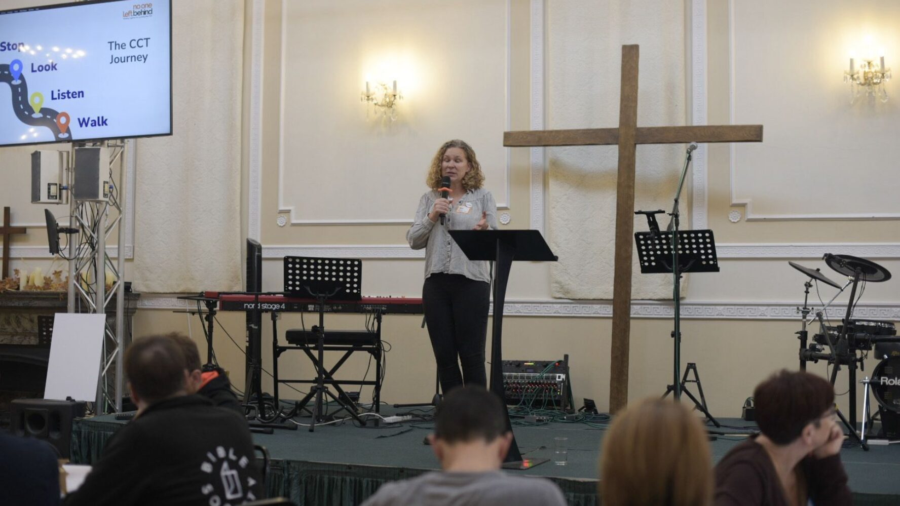 Jodi Blackham, Head of Church and Community Transformation at CAP, sharing at the York leaders' summit 2025