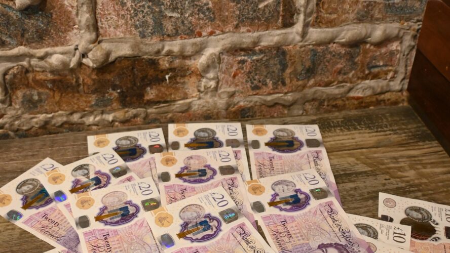 pile bank notes