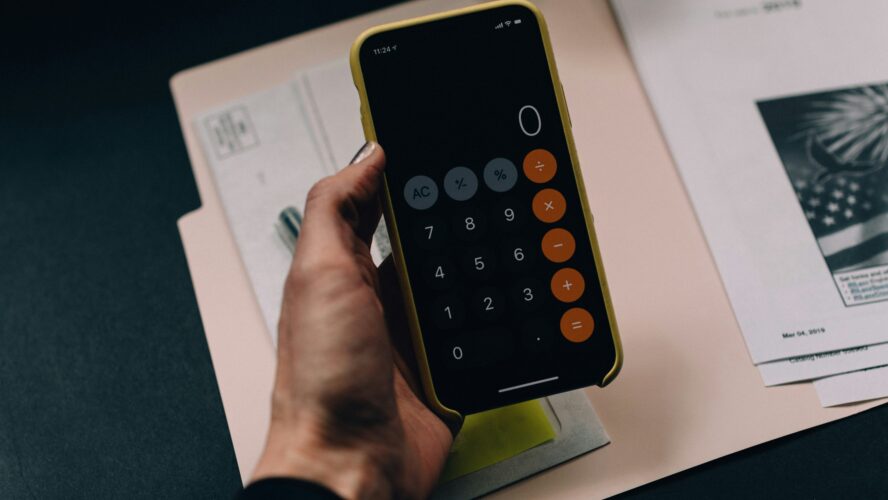 Calculator with £0 showing