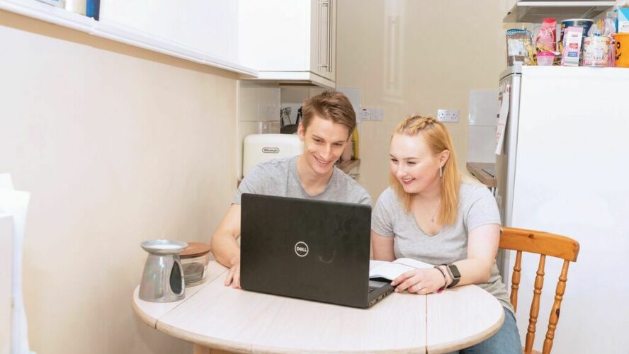 Young couple that attended our money coaching together and are now sorting out their joint finances.