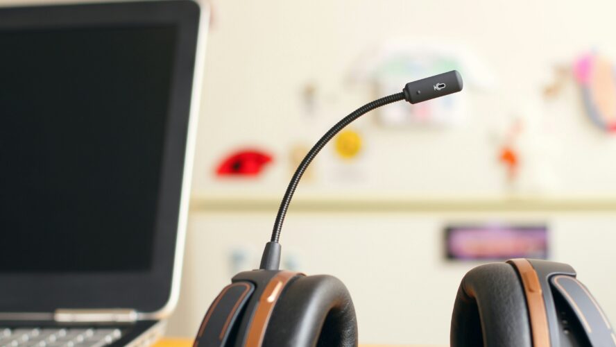 Headphones and microphone