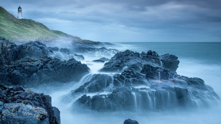 Atmospheric Scottish coastline.