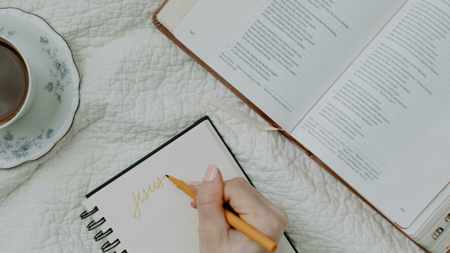 Jesus notebook and bible