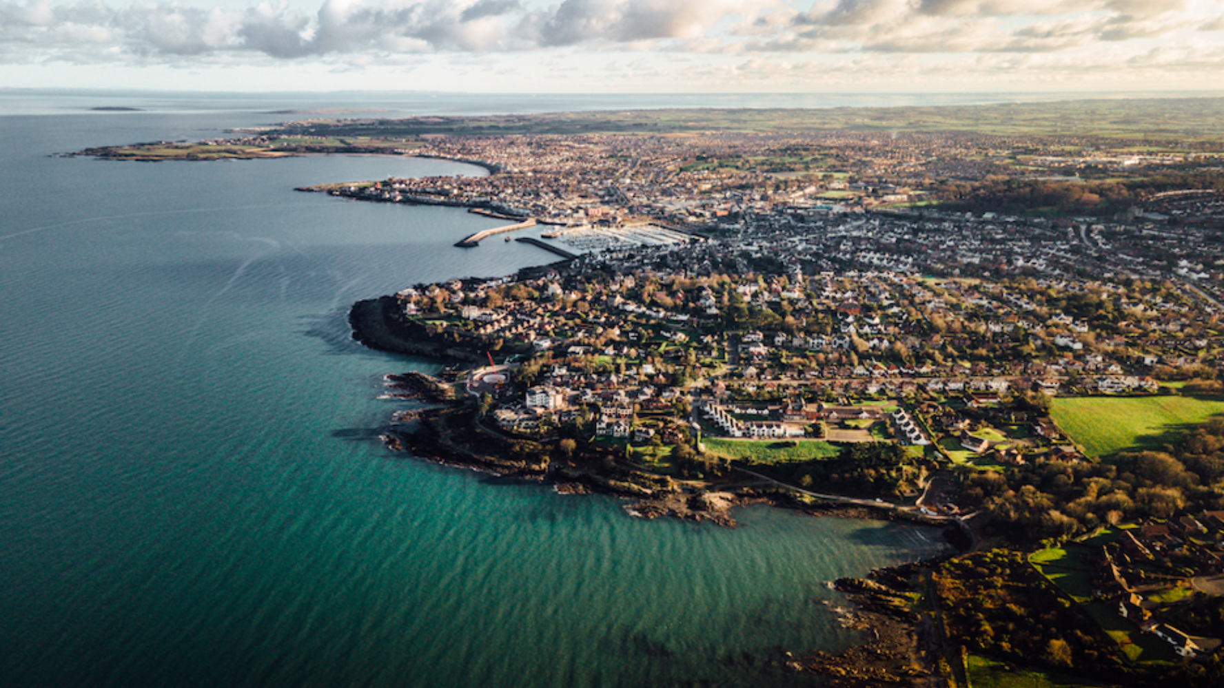 Aerial view of the Northern Irish coast