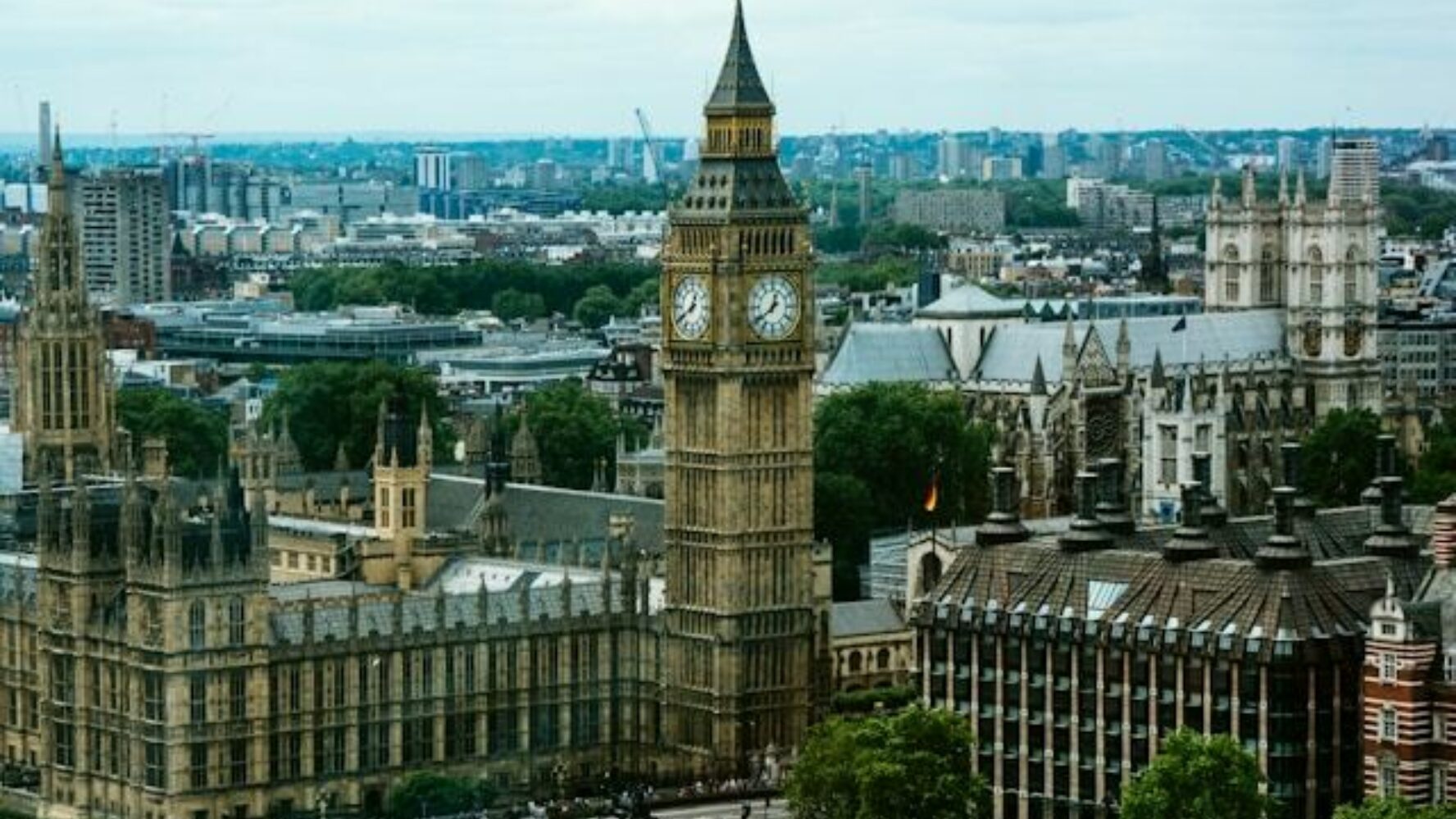 Drone photo of Westminster, London