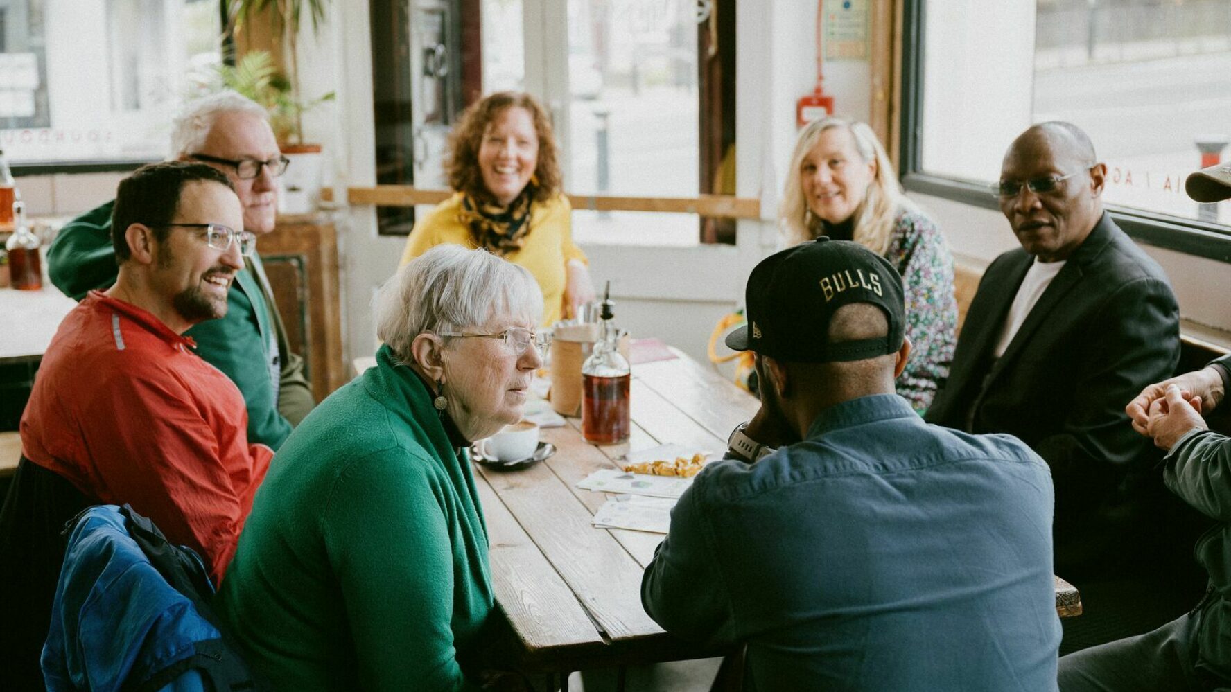 CAP client Jim and Co-Debt Centre Manager, Ruth, talking in a community group