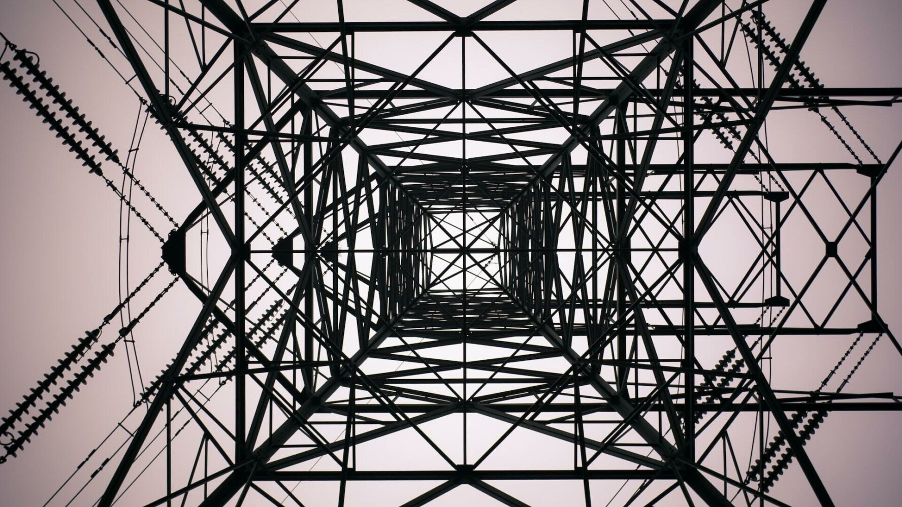 The inside of an electrical power pylon