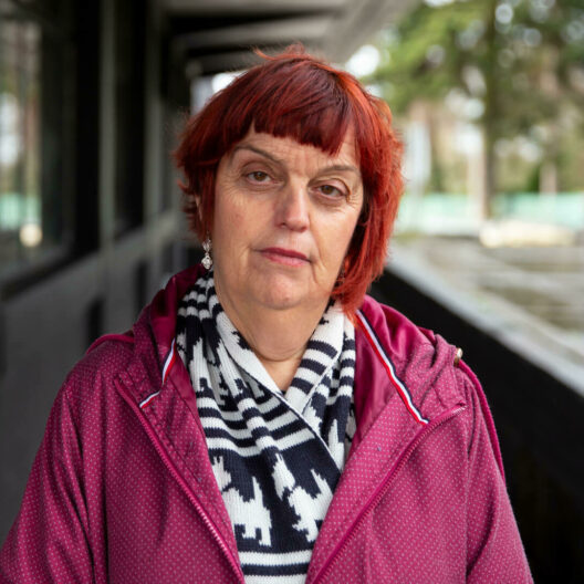 Woman stood facing the camera