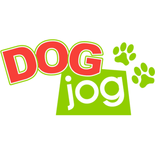 Red and green Dog Jog logo