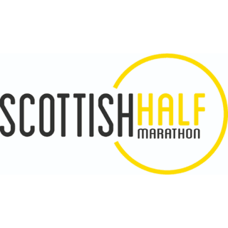 Black and yellow logo that reads 'Scottish Half Marathon'